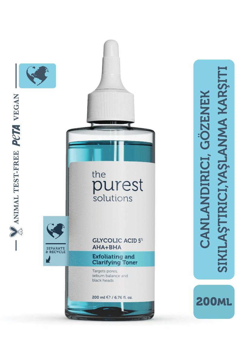 The Purest Solutions Canlandırıcı Ve Gözenek Sıkılaştırıcı Tüm Ciltler Için Glikolik Asit Tonik 200 Ml