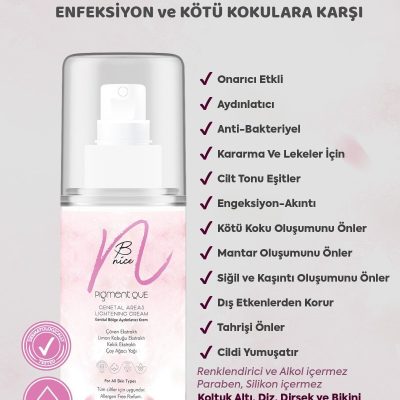 BNICE Genital Bölge Beyazlatıcı İntim Krem - Koltuk Altı Diz Dirsek Kararma Karşıtı - 100ML