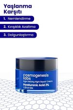Cosmogenesis Labs Yoğun Nemlendirici Gece Bakım Kremi 50ml Vegan Yaşlanma Ve Kırışıklık Karşıtı (%2 HYALURONİC ACİD)