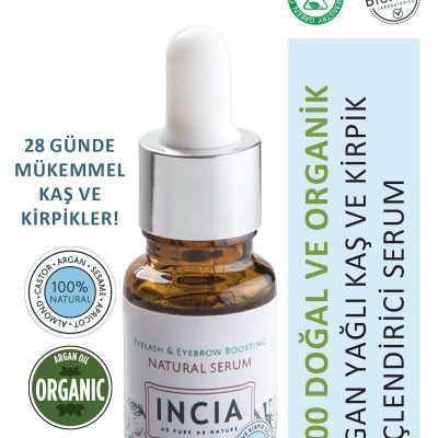 INCIA 0 Doğal Kaş Ve Kirpik Güçlendirici Serum Bitkisel Yoğunlaştırıcı Yoğun Bakım Yağı Vegan 10 ml