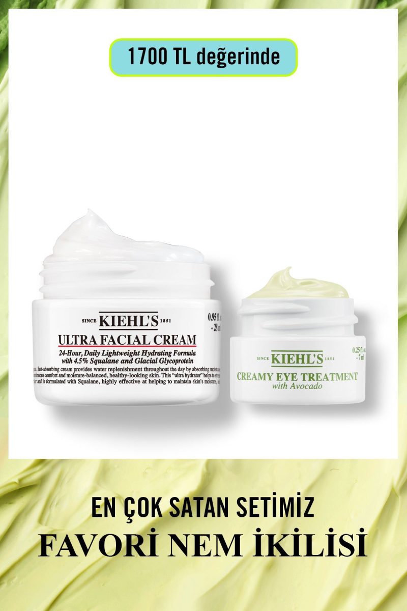 Kiehl's Ultra Facial Cream & Avokadolu Göz Kremi Favori Nem Ikilisi Seti