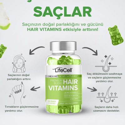Lifecell Hair Vitamins Vitamin C Biotin Zinc - Saç Vitamini - Takviye Edici Gıda