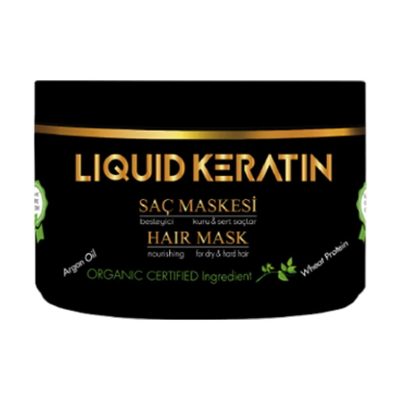 Liquid Keratin Keratin Saç Maskesi (250ML) Kuru Mat Sert Yıpranmış Yanmış Kırık Saçlar Için Onarıcı Bakım