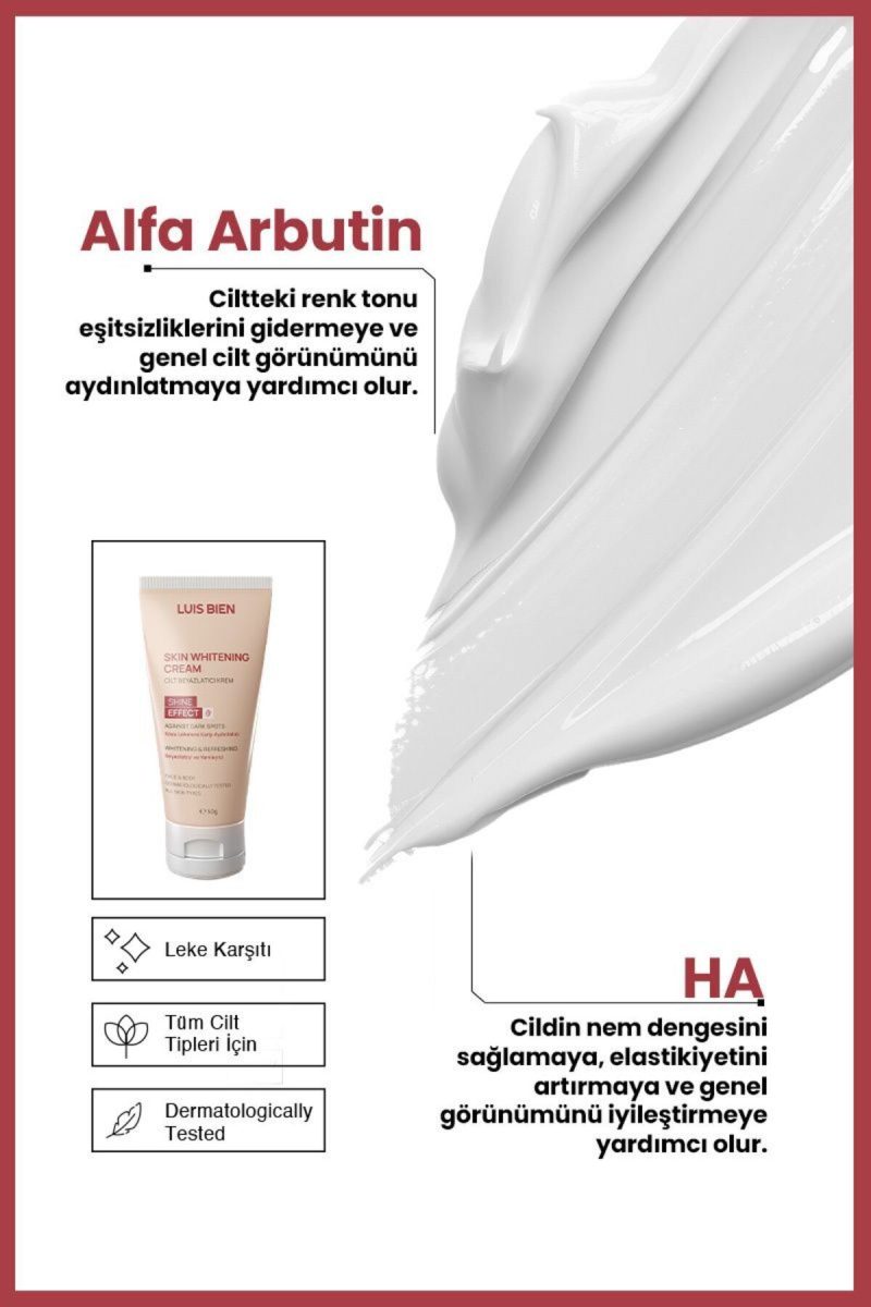 کرم روشن‌کننده پوست Luis Bien Cilt Beyazlatıcı Krem 50ml (اورجینال + هدیه)