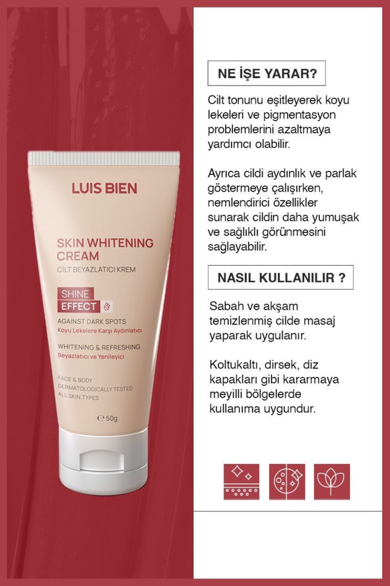 کرم روشن‌کننده پوست Luis Bien Cilt Beyazlatıcı Krem 50ml (اورجینال + هدیه)