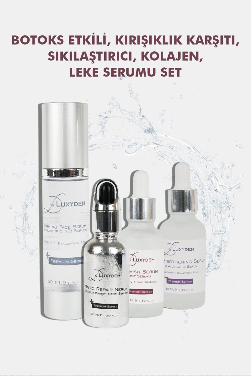 Luxydem Botoks Etkili Kırışıklık Giderici, Cilt Sıkılaştırıcı, Leke Serumu 4’lü Bakım Seti