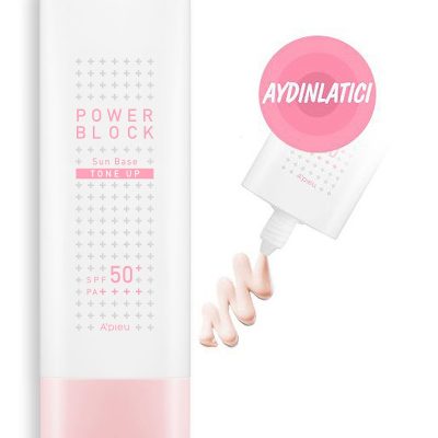 Missha Ton Eşitleyici Aydınlatıcı Güneş Kremi 50ml A'PIEU Power Block Tone Up Base Pink SPF50+/PA++++