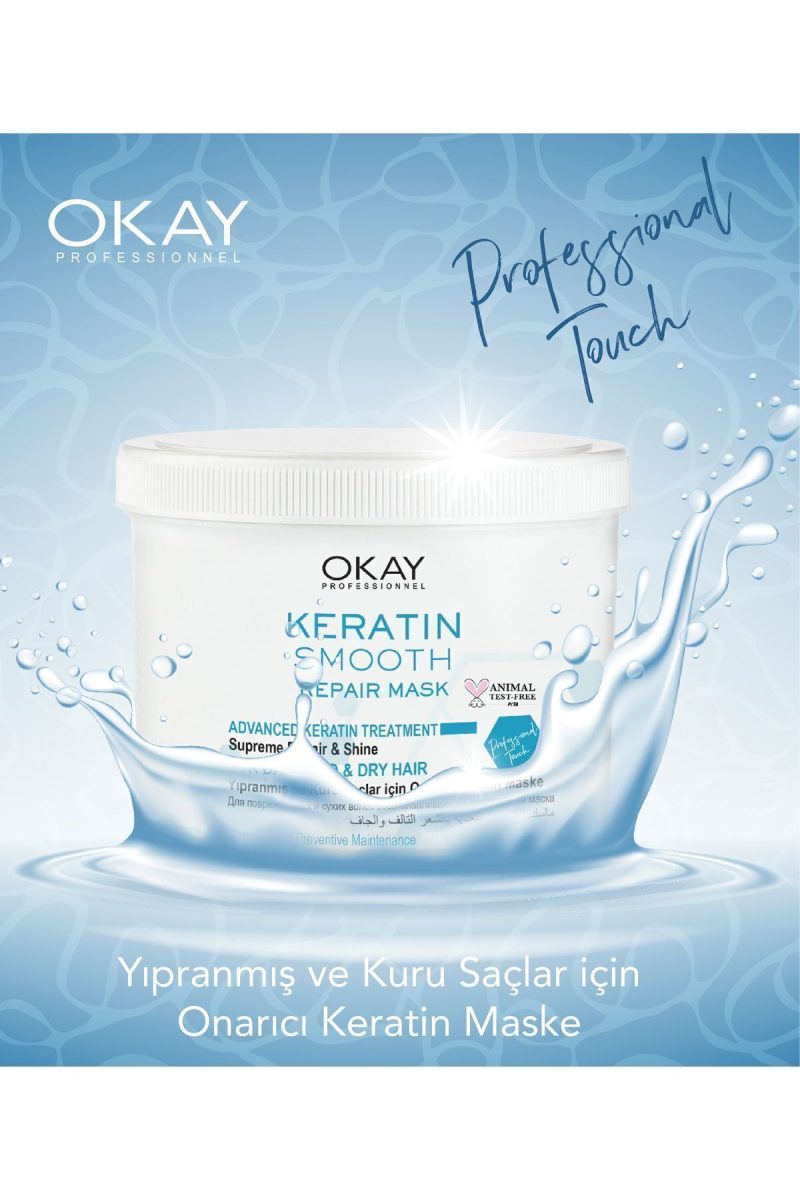 OKAYPROFESSIONNEL Keratin Smooth Onarıcı Maske 500 ml