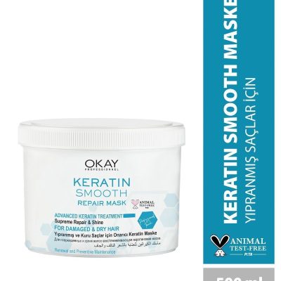 OKAYPROFESSIONNEL Keratin Smooth Onarıcı Maske 500 ml
