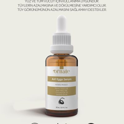 ORNATE Karınca Yumurtası Tüy Dökücü Ve Tüy Azaltıcı Serum 30ml %5 Formic Acid Aloe Vera