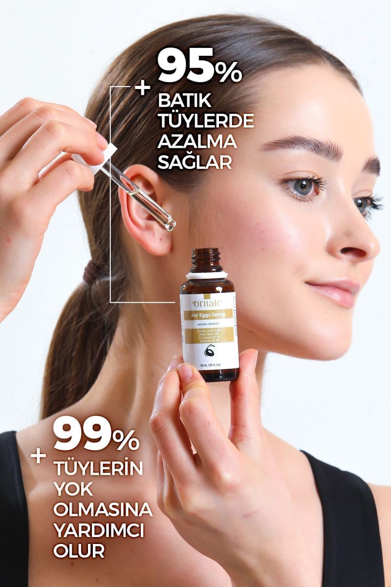 ORNATE Karınca Yumurtası Tüy Dökücü Ve Tüy Azaltıcı Serum 30ml %5 Formic Acid Aloe Vera