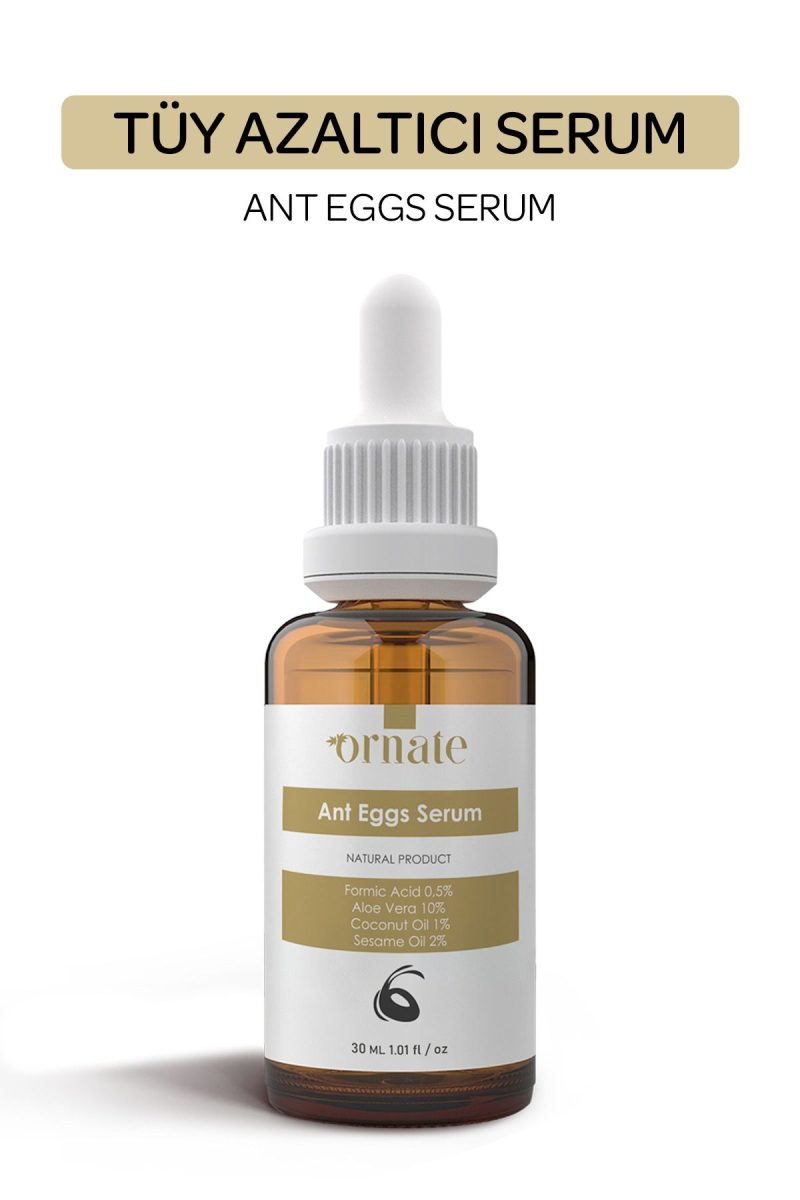 ORNATE Karınca Yumurtası Tüy Dökücü Ve Tüy Azaltıcı Serum 30ml %5 Formic Acid Aloe Vera