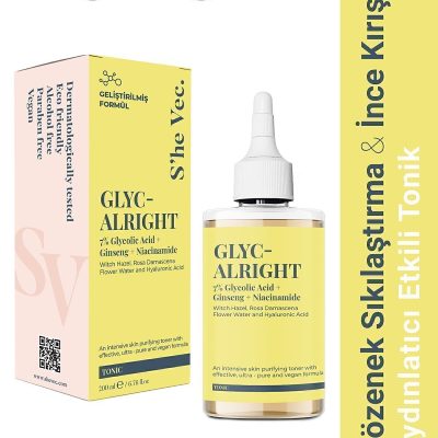 SHE VEC GLYC- ALRIGHT - Tüm Ciltler İçin Gözenek Sıkılaştırıcı Leke Karşıtı Tonik 200ml Fiyatı, Yorumları - Trendyol