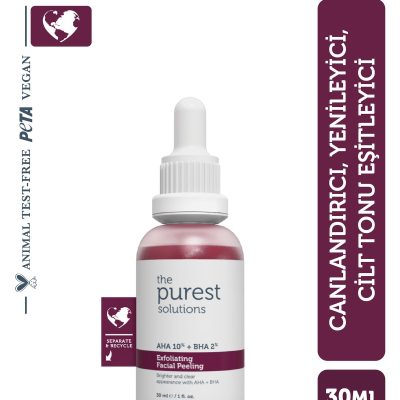 The Purest Solutions Aha & Bha Canlandırıcı & Cilt Tonu Eşitleyici Kırmızı Peeling Cilt Serumu 30 Ml (aha 10% + Bha 2%)