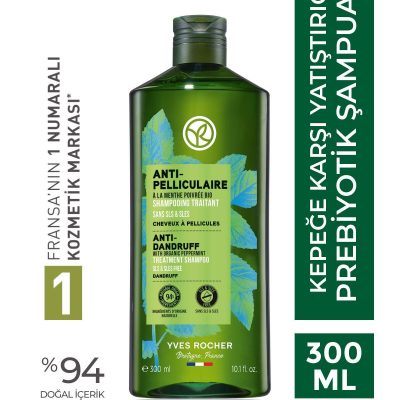 Yves Rocher Kepeğe Karşı (Anti Pelliculaire) Yatıştırıcı Prebiyotik Şampuan - Tuzsuz & Vegan-300 ml