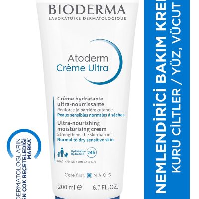 Bioderma Atoderm Cream Ultra Normal ve Kuru Ciltler için Nemlendirici Yüz ve Vücut Bakım Kremi 200 ml