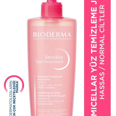 Bioderma Sensibio Foaming Gel Hassas ve Normal Ciltler Durulanan Micellar Yüz Temizleme Jeli 500 ml