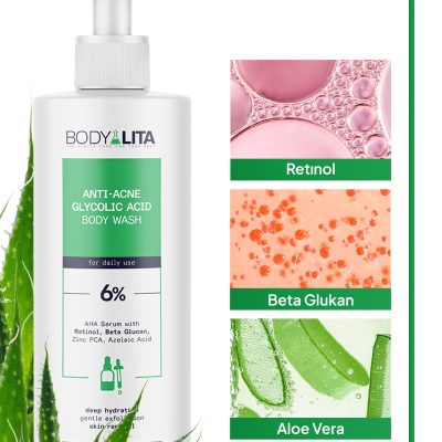 bodylita Anti-acne Vücut Şampuanı %6 Serum Içerikli Acne Karşıtı Duş Jeli
