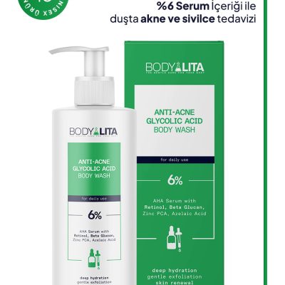 bodylita Anti-acne Vücut Şampuanı %6 Serum Içerikli Acne Karşıtı Duş Jeli
