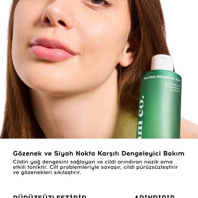 Cream Co. BHA/PHA Niacinamide Tonik | Gözenek Sıkılaştırıcı Akne Siyah Nokta Karşıtı | Salisilik Asit