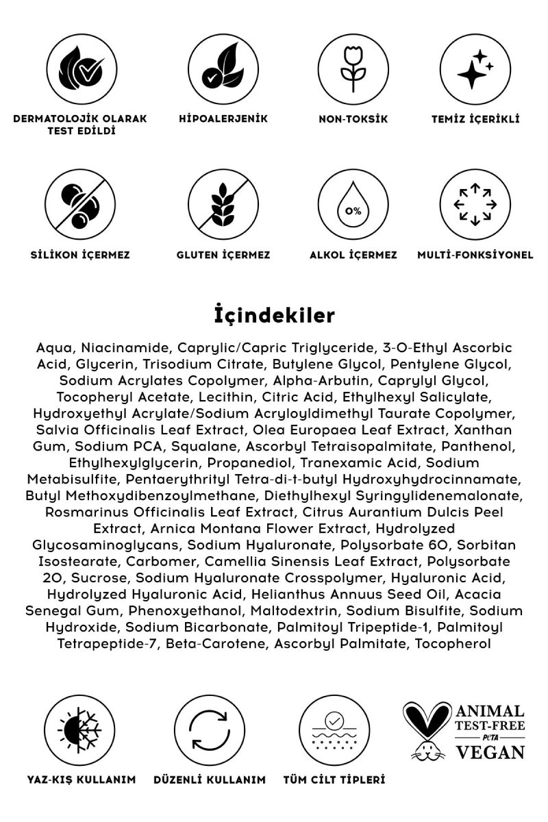 Cream Co. Sos C Vitamini Arbutin Serum | Aydınlatıcı Cilt Tonu Eşitleyici | Niacinamide | Tüm Cilt Tipleri