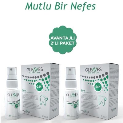 Gleaves Naturals 2'li Ağız Kokusu Önleyici Sprey, Ağız Kokusu Giderici Ağız Bakım Spreyi Alkolsüz Formülasyon 30 ml