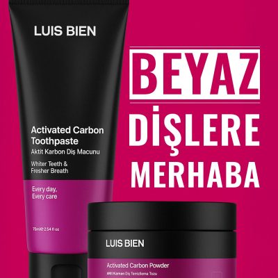 Luis Bien Diş Beyazlatma Seti | Aktif Karbonlu | Çay, Kahve ve Sigara Lekesi Karşıtı | Plak Önleyici
