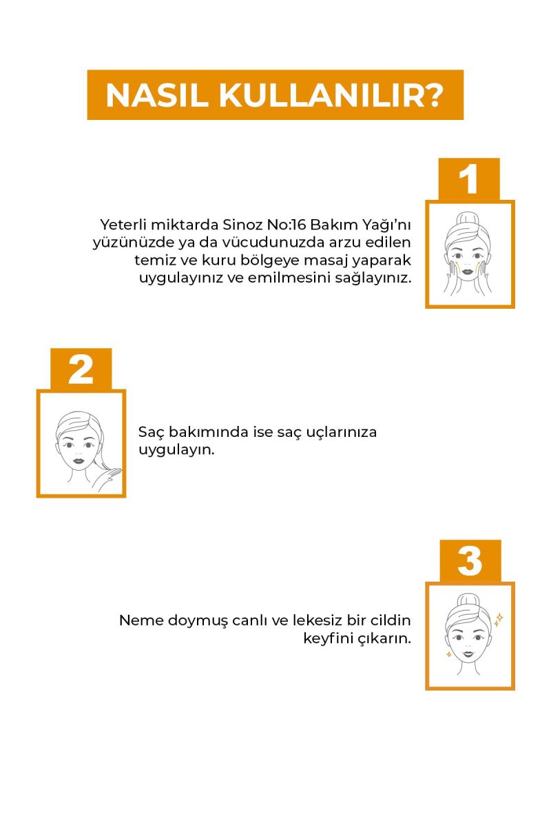 Sinoz No:16 Nemlendirici Besleyici Yenileyici Işıltı Verici Mucizevi Onarıcı Bakım Yağı 100 ml