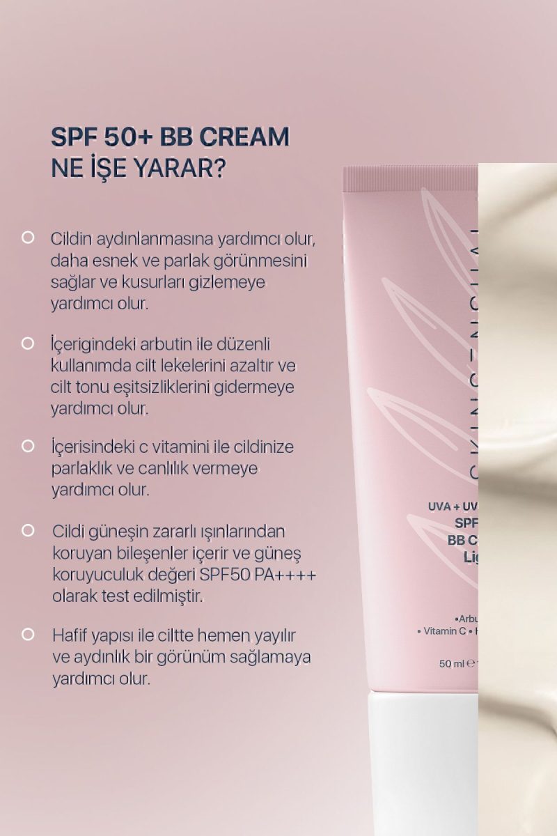 Skin Sensual BB Krem Light| 50 Spf Uva/Uvb Pa++++ | Leke Oluşumunu Önlemeye Yardımcı, Aydınlık ve Canlılık