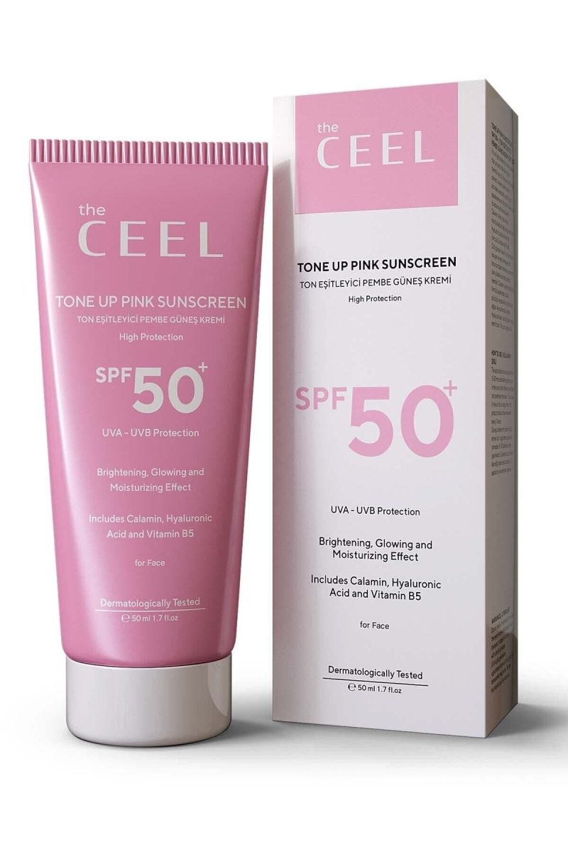 The Ceel Leke Karşıtı Ton Eşitleyen Spf 50+ Pembe Renkli Güneş Kremi Glutatyon, Hyaluronik Asit Etkili 50 ml
