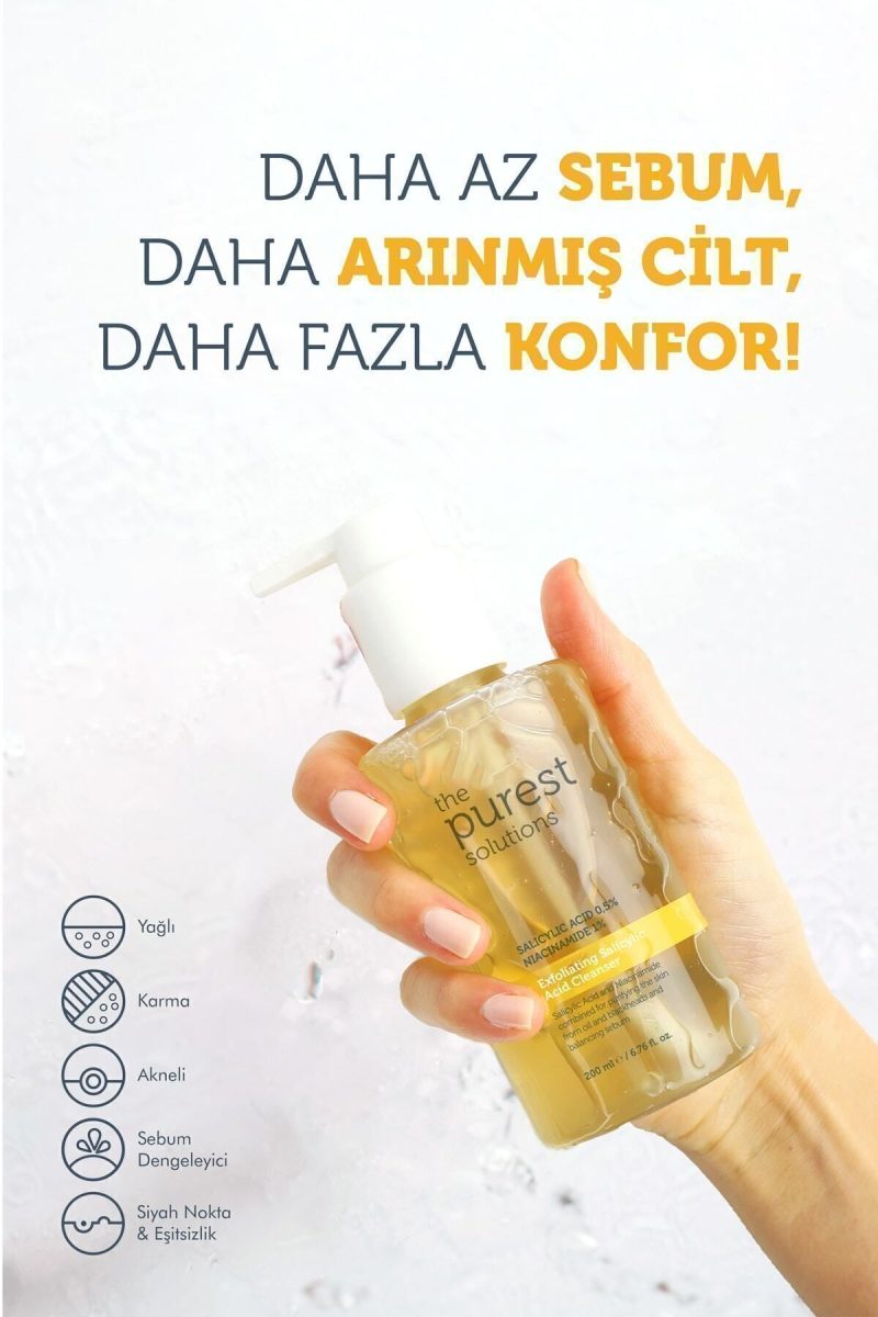 The Purest Solutions Yağlı Ve Karma Ciltler Için Siyah Nokta Karşıtı Temizleme Jeli 200 Ml
