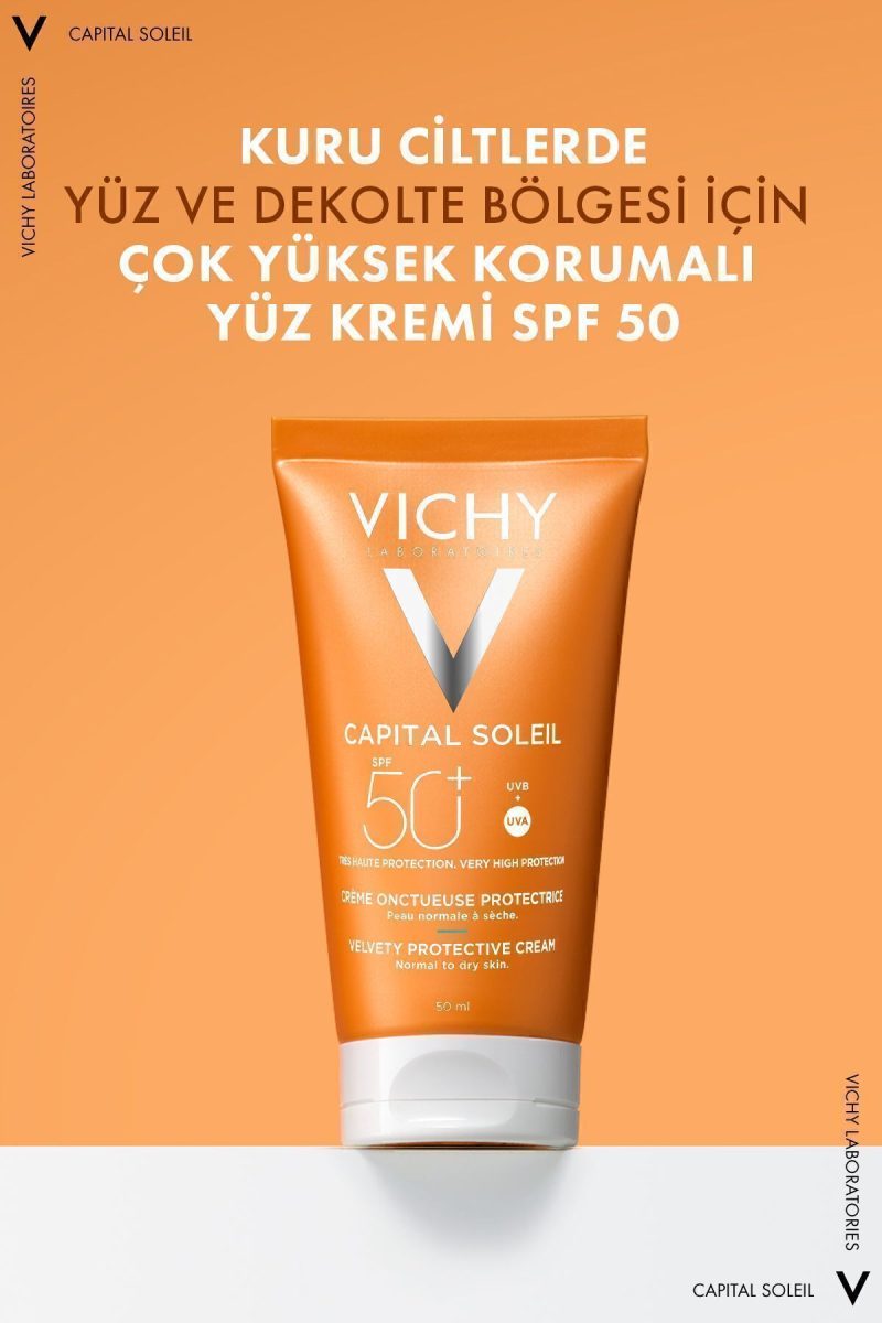 Vichy Capital Soleil Spf50+ Velvety Pürüzsüz Görünen Bir Cilt İçin Güneş Koruyucu- 50ml