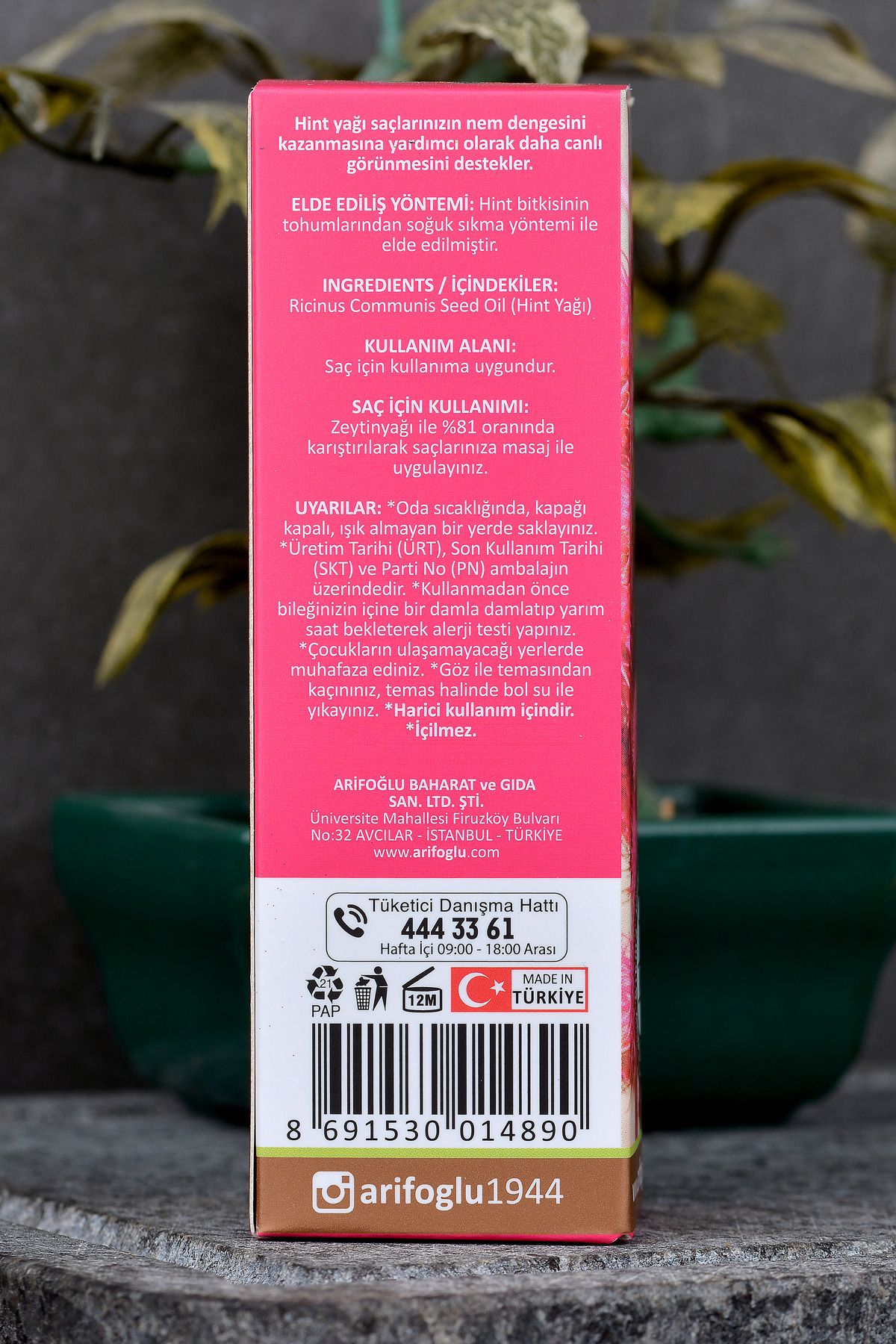 Arifoğlu Hint Yağı Soğuk Sıkım 50ml 0 Saf ve Doğal Castor Oil