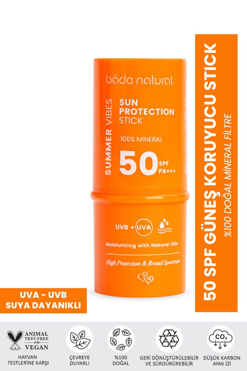 Bade Natural 0 Mineral Filtreli 50 Spf Besleyici Güneş Koruyucu Stick
