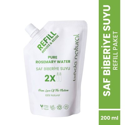 Bade Natural Biberiye Suyu Güçlendirici Saç Toniği Refill Paket 200 ml 0 Doğal Ve Saf