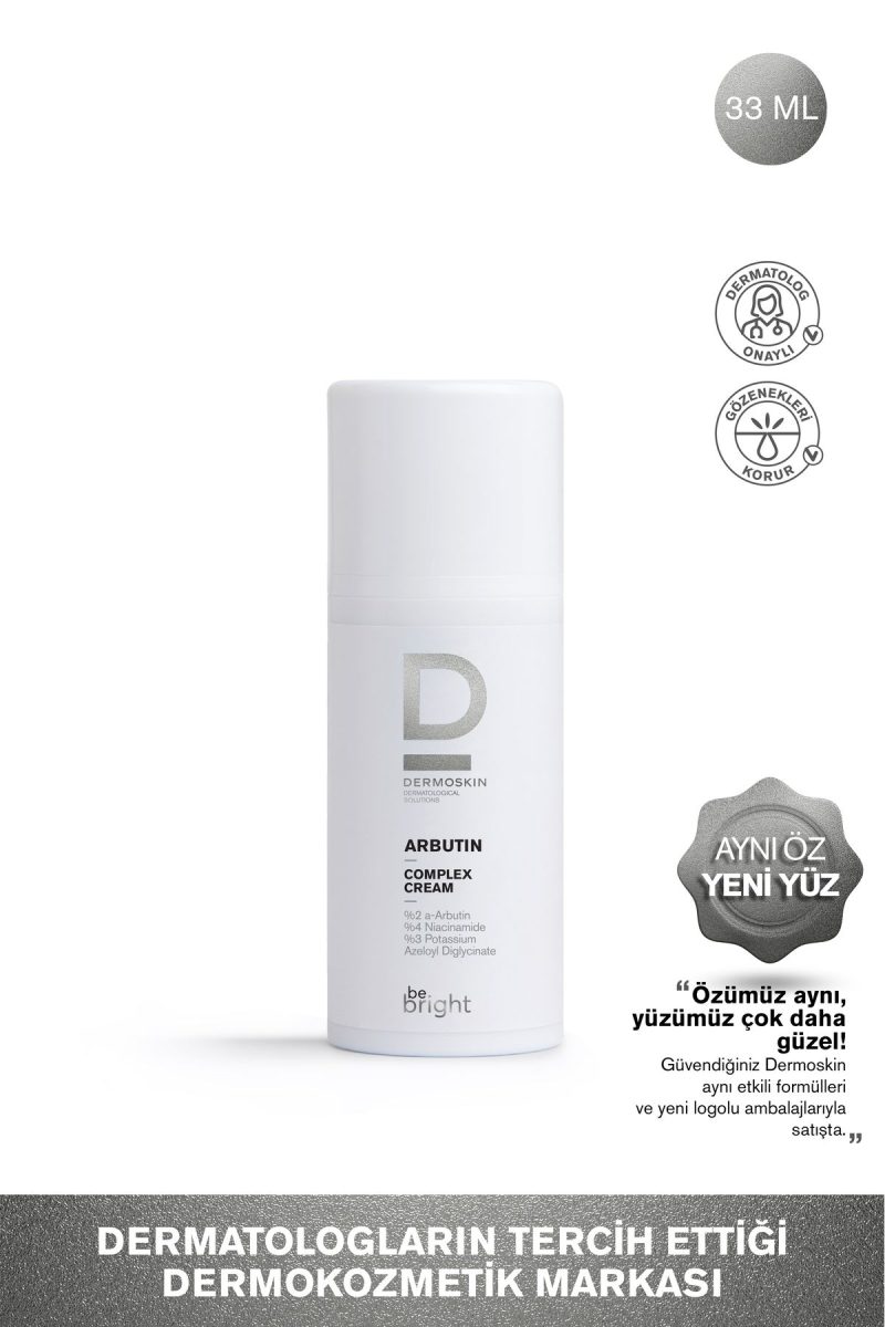 Dermoskin Be Bright Arbutin Kompleks Leke Karşıtı ve Cilt Tonu Eşitleyici Yüz Kremi | Leke Giderici | 33 ml