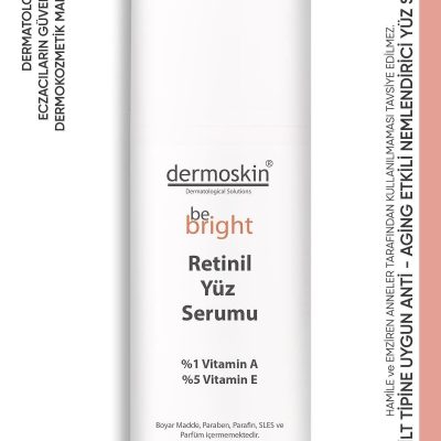 Dermoskin Be Bright Retinil Yüz Serumu | Yaşlanma ve Kırışıklık Karşıtı | Gözenek Sıklaştırıcı | 33 ml