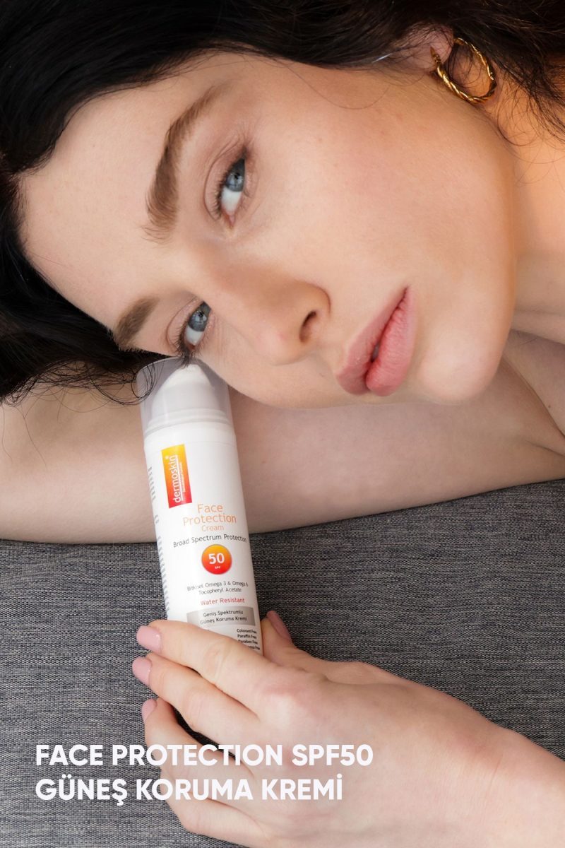 Dermoskin Face Protection Cream Spf 50+ | Nemlendirici Yüz Güneş Kremi | Suya Dayanıklı | 50 ml