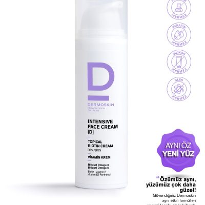 Dermoskin Intensive Face Topicalbiotin Cream(D) | Kuru Ciltler İçin Nemlendirici Yoğun Bakım Kremi | 50 ml