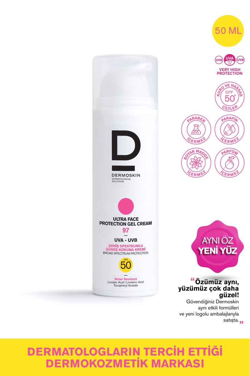 Dermoskin Ultra Face Protection Gel Cream Spf 97+ | Leke Karşıtı Güneş Kremi | UVA & UVB Koruyucu | 50 ml