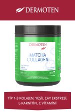 Dermoten Matcha Kolajen (tip 1, Tip 3 Kolajen, Matcha, L-karnitin) 30 X 10.000 Mg Toz Kolajen