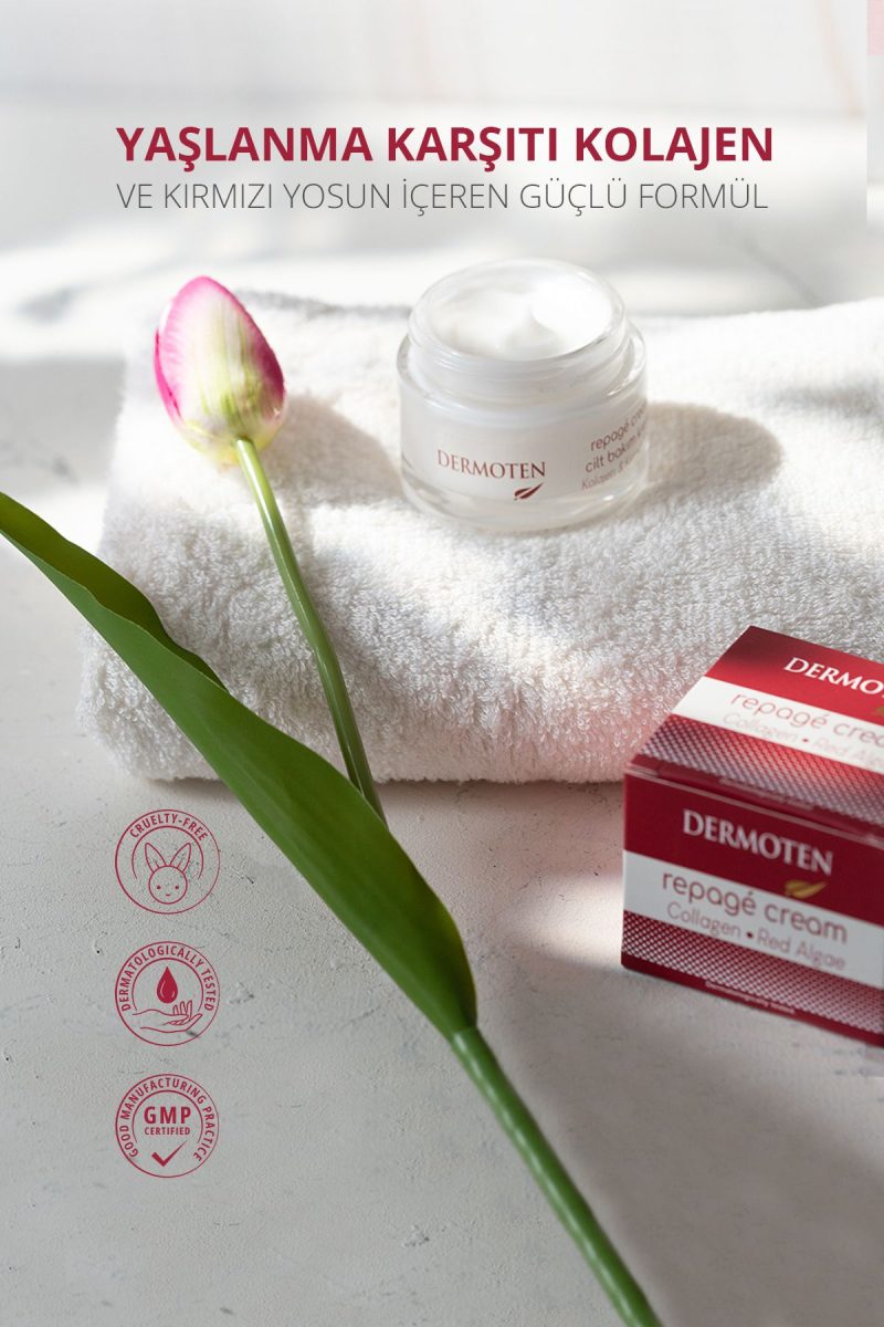 Dermoten Repage Yaşlanma Karşıtı Kolajen & Kırmızı Yosun Cilt Bakım Kremi 50 ml