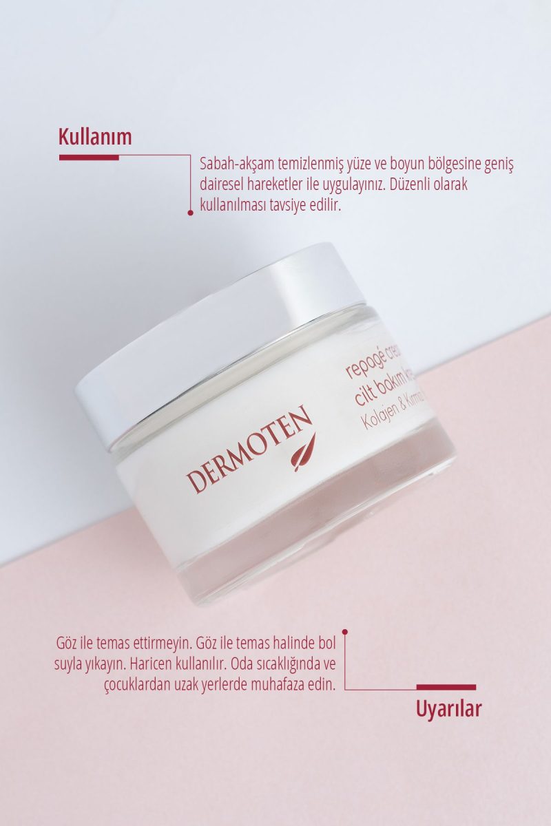 Dermoten Repage Yaşlanma Karşıtı Kolajen & Kırmızı Yosun Cilt Bakım Kremi 50 ml