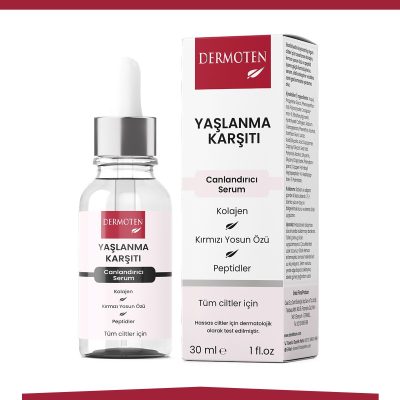 Dermoten Yaşlanma Karşıtı Serum, Kolajenli Cilt Bakım Serumu 30 Ml