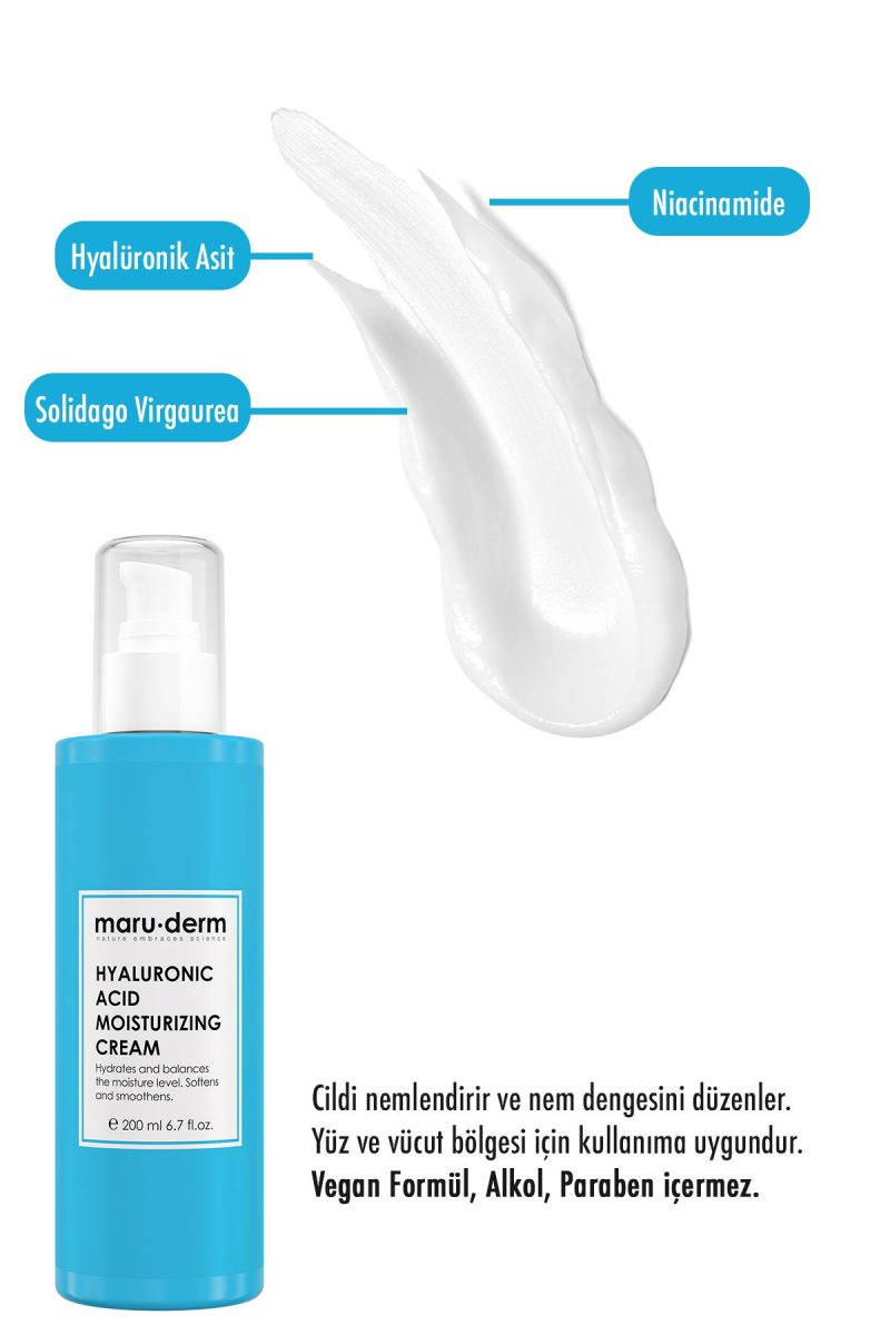 Maru.Derm Maruderm Hyalüronik Asit Nemlendirici Yüz Bakım Kremi 200 ml