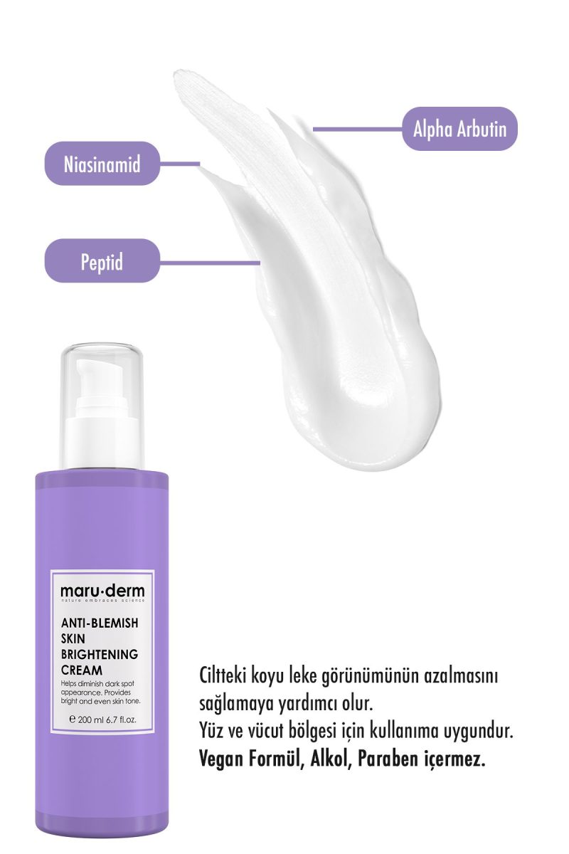 Maru.Derm Maruderm Leke Karşıtı Cilt Beyazlatıcı Yüz Bakım Kremi 200 ml