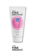 کرم ضدآفتاب صورتی SPF50+ با رنگ‌دهی طبیعی و یکدست‌کننده پوست | برنده THE FINE ORGANICS