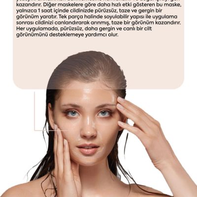 THE FINE ORGANICS Soyulabilir Kolajen Cam Cilt Maskesi, 1 Saat İçerisinde Etkili Niacinamide&Ceramide NP Kolajen Maske