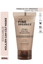 THE FINE ORGANICS Soyulabilir Kolajen Cam Cilt Maskesi, 1 Saat İçerisinde Etkili Niacinamide&Ceramide NP Kolajen Maske