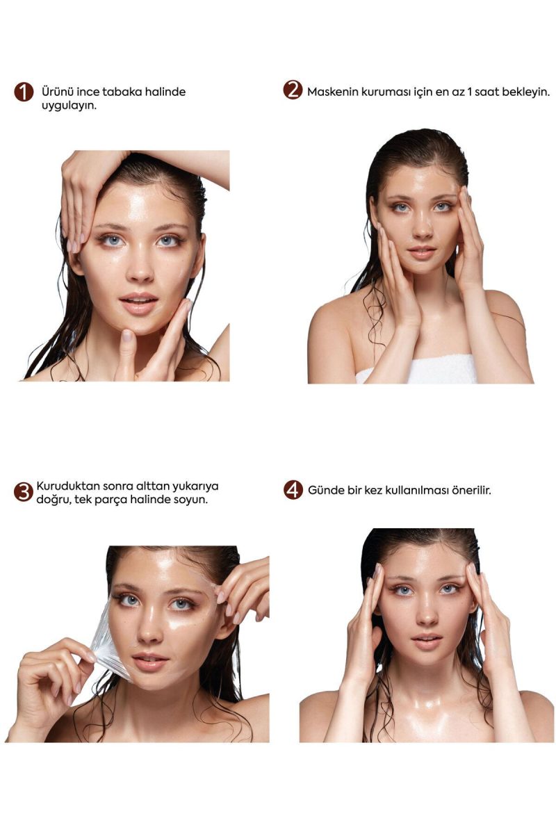 THE FINE ORGANICS Soyulabilir Kolajen Cam Cilt Maskesi, 1 Saat İçerisinde Etkili Niacinamide&Ceramide NP Kolajen Maske